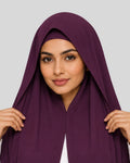 Royal Maroon Modest Chiffon Hijab with Built-in Magnets