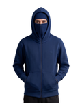Navy Blue Balaclava Ninja Zipper Hoodie Jacket