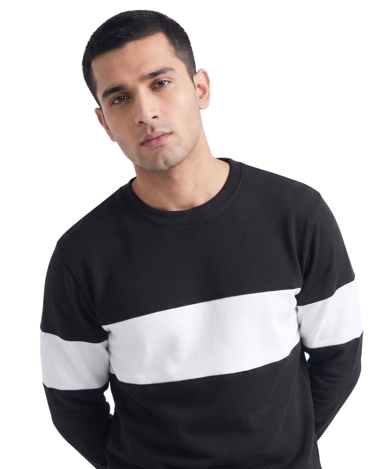 Zebra Black And White Block Sweatshirt