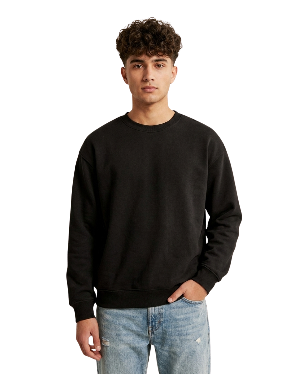 Black Basic Sweat Shirt