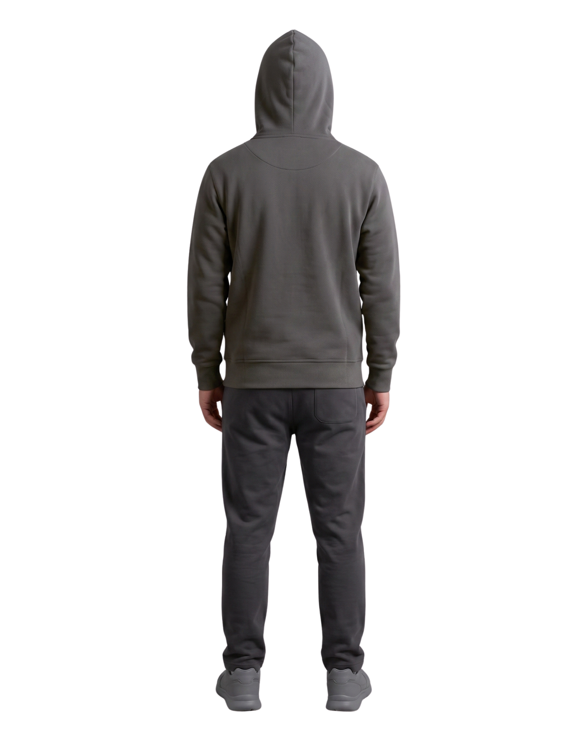 Plain Grey Balaclava Ninja Zipper Hoodie Jacket