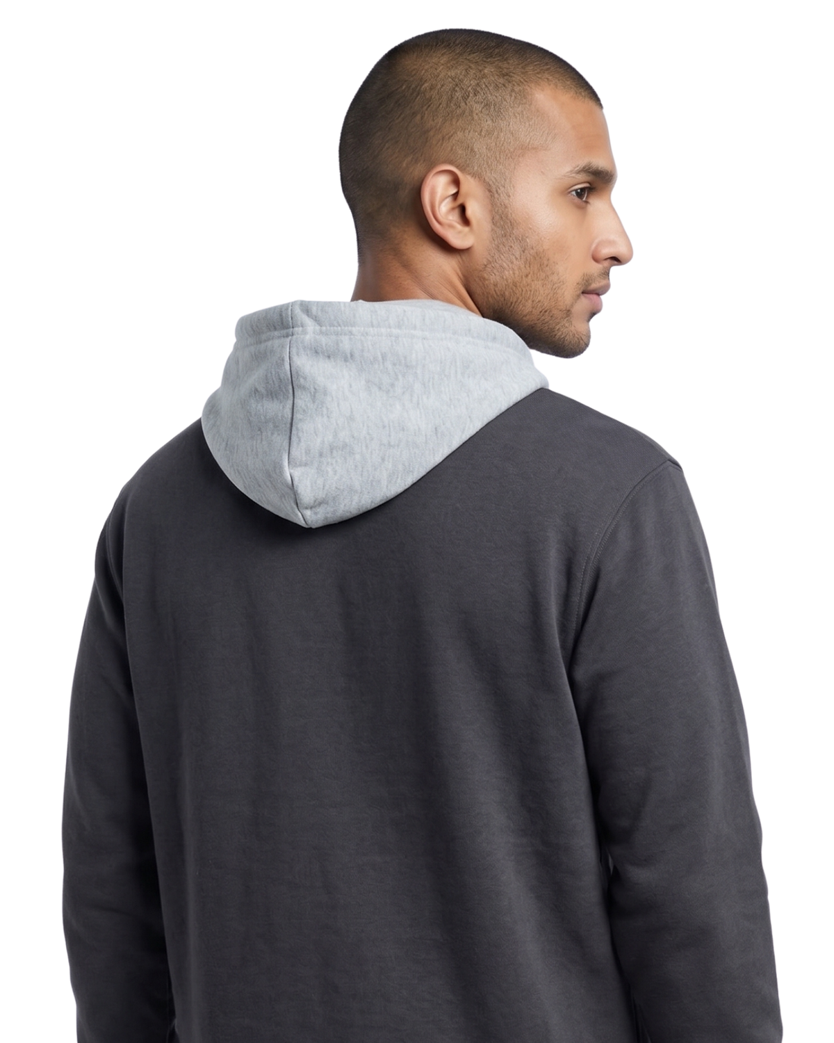 Charcoal With Grey Basic Kangaroo Hoodie