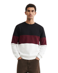 Maroon And White with Black Fiber block Sweatshirt