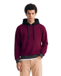 Maroon With Black Basic Kangaroo Hoodie