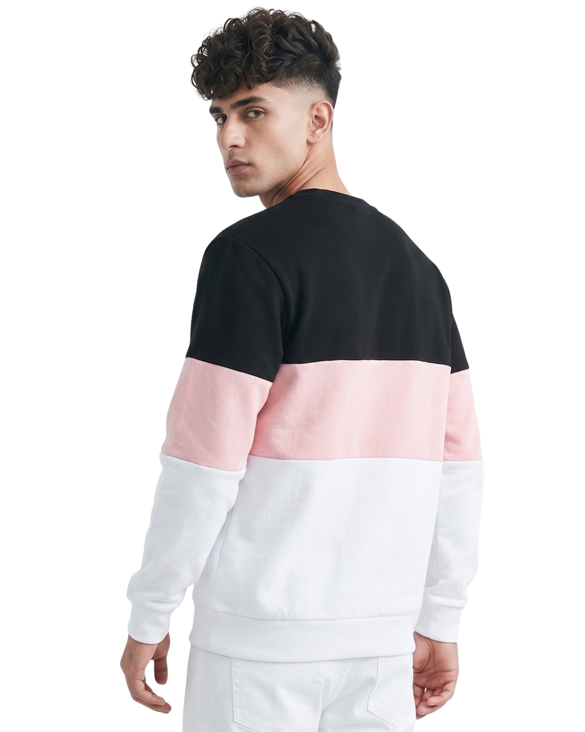 Black Pink And White Block Sweatshirt