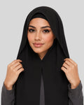 Black Modest Chiffon Hijab with Built in Magnets
