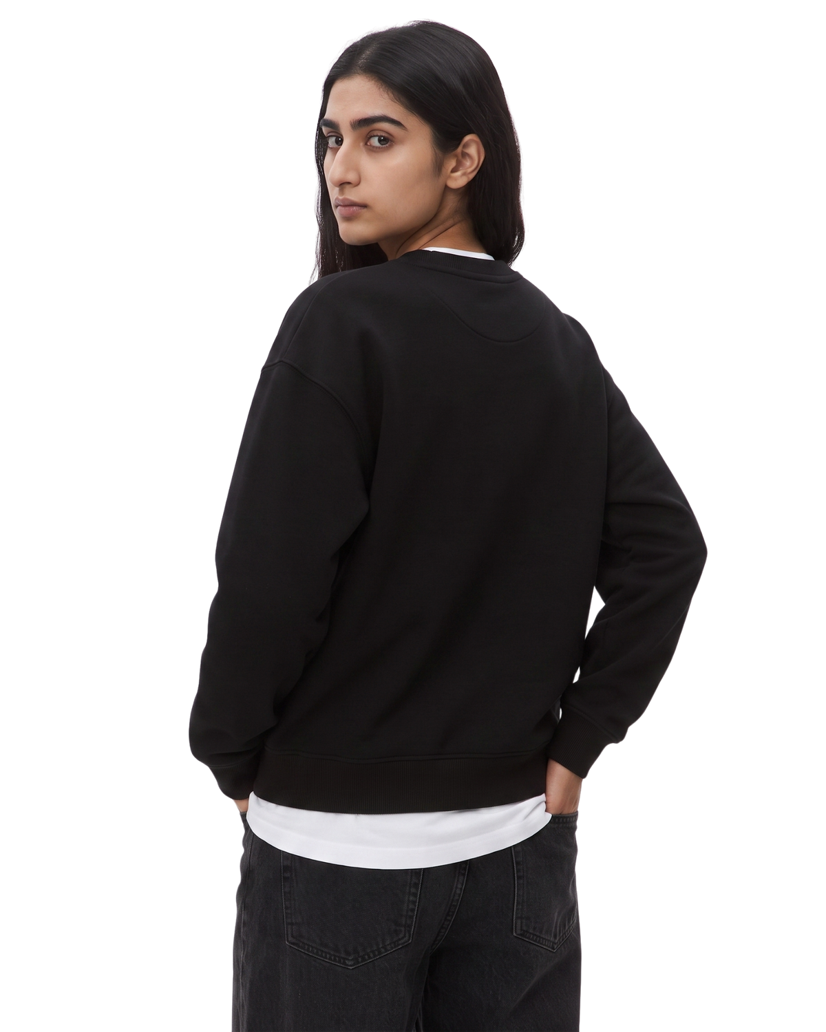 Black Basic Sweat Shirt