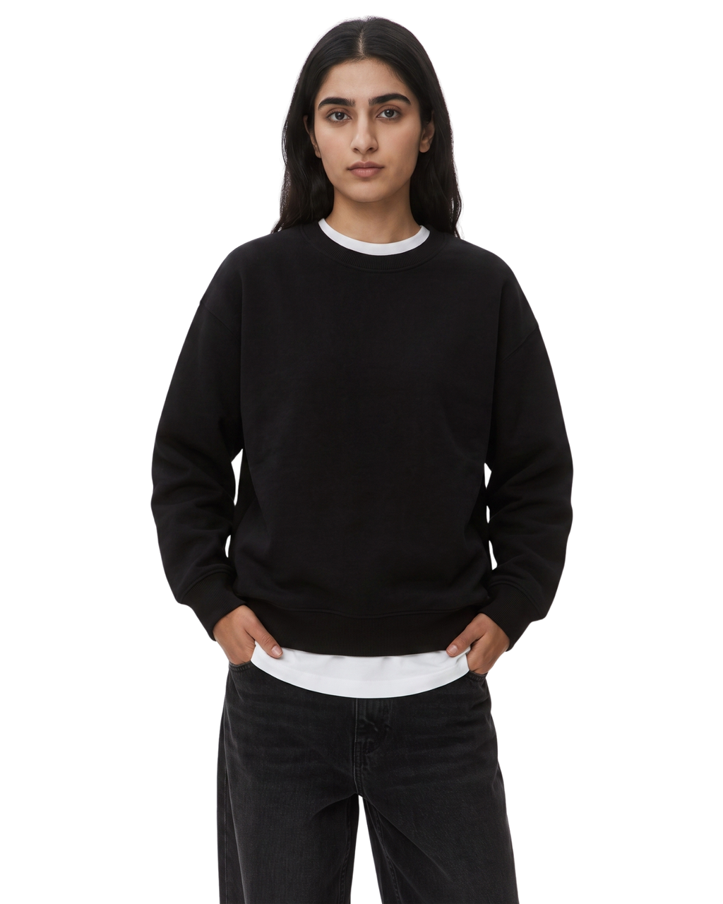 Black Basic Sweat Shirt