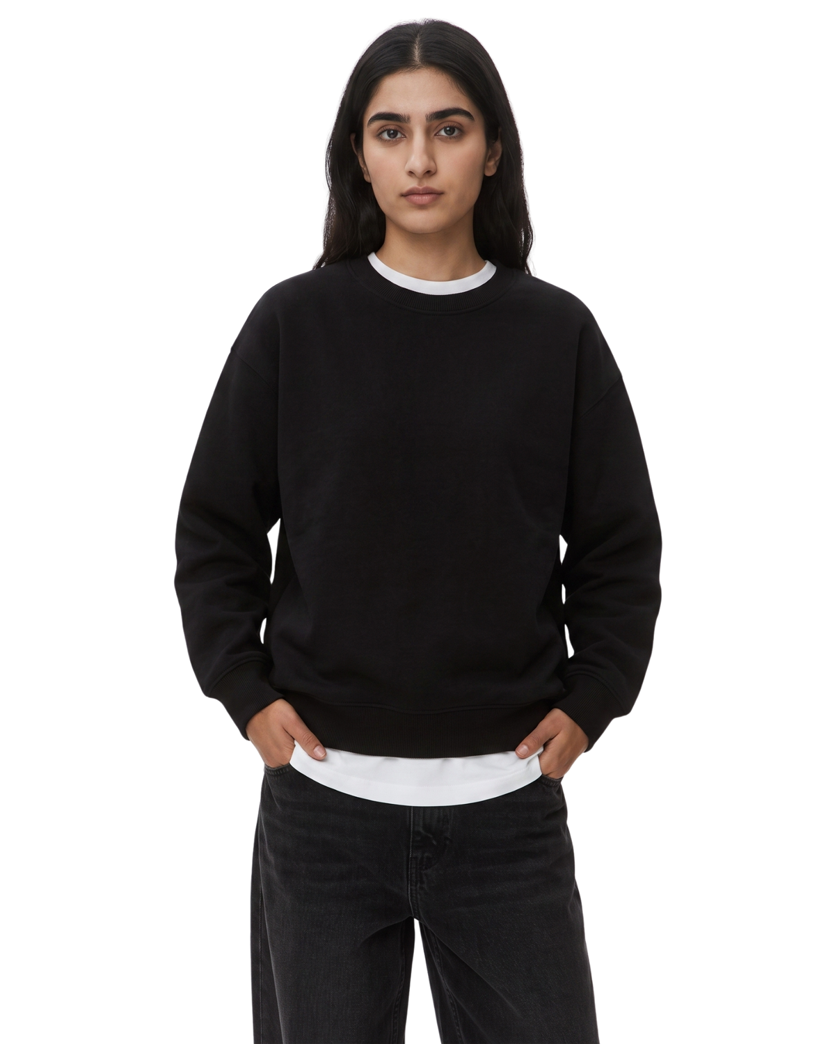 Black Basic Sweat Shirt