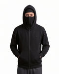 Black Balaclava Ninja Zipper Hoodie Jacket