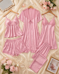Blush Pink 5-Piece Silk Set