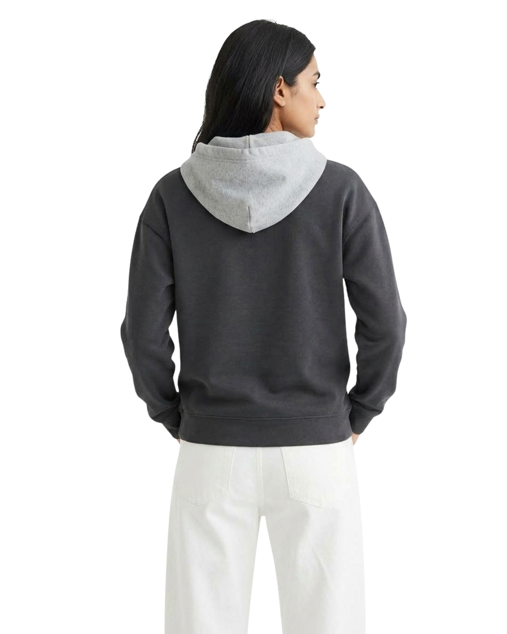 Charcoal With Grey Basic Kangaroo Hoodie