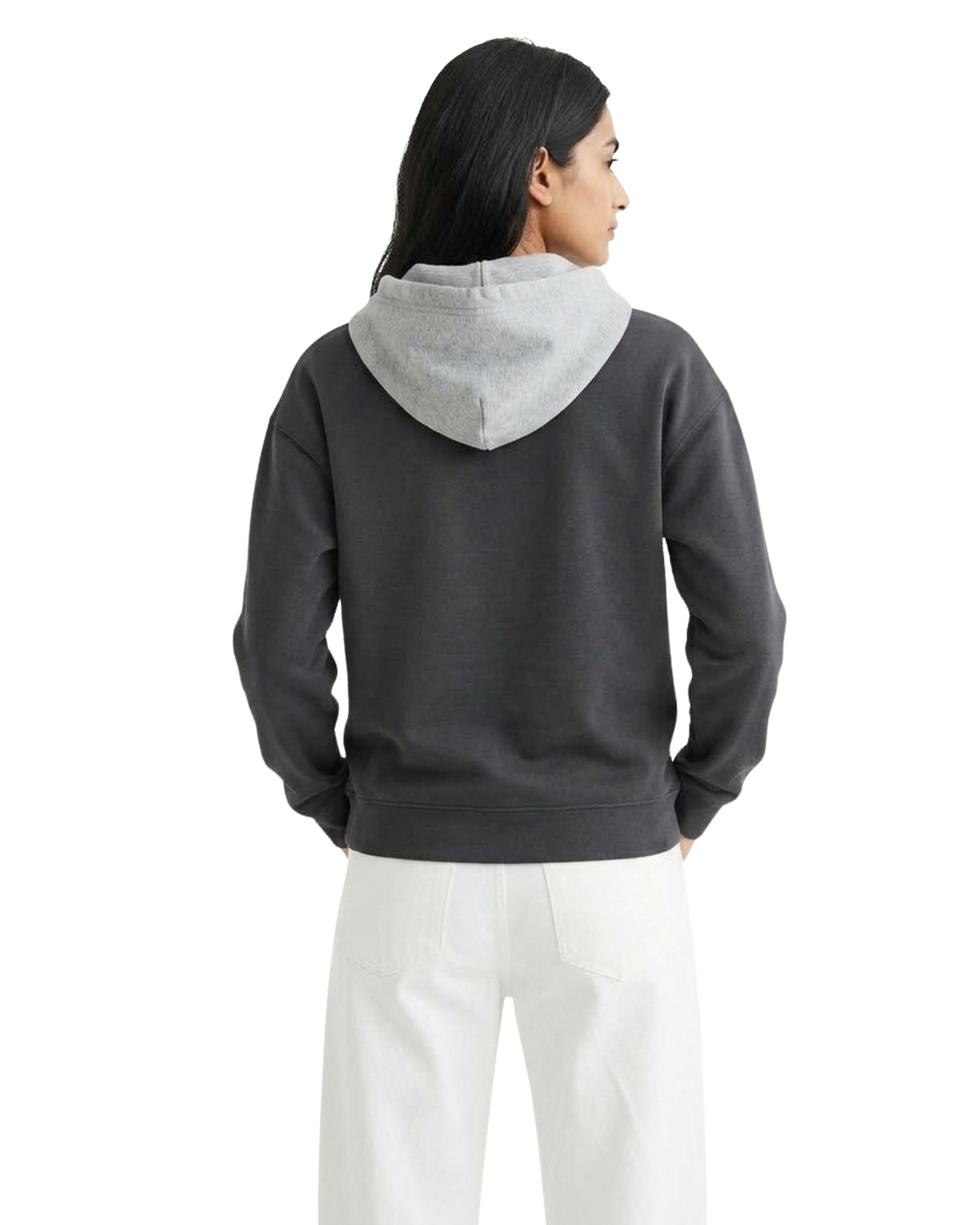 Charcoal With Grey Basic Kangaroo Hoodie