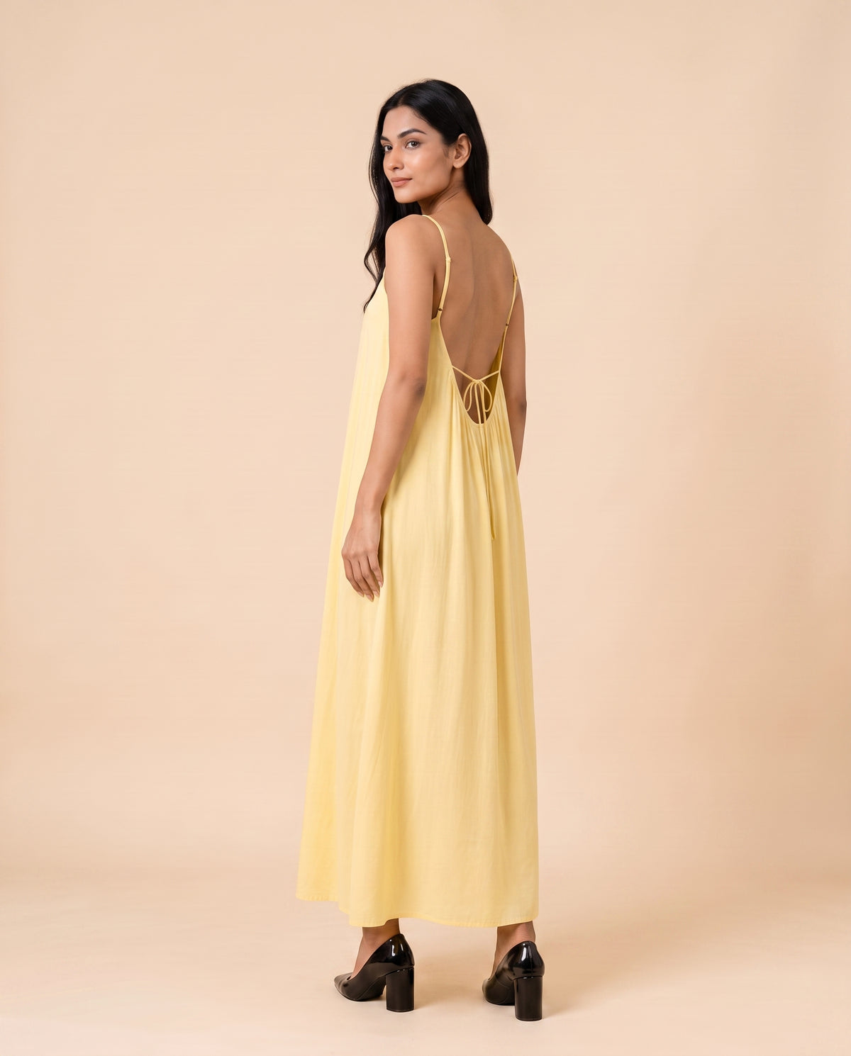 LunaFlow Backless Maxi | Yellow