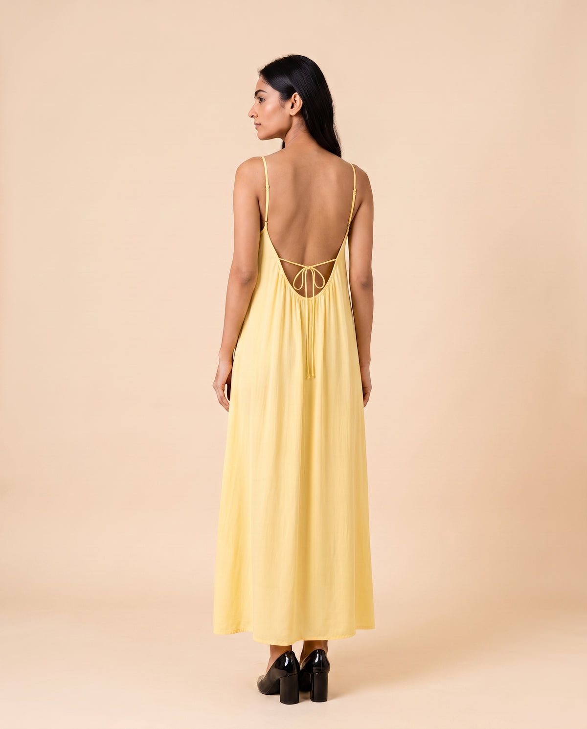 LunaFlow Backless Maxi | Yellow