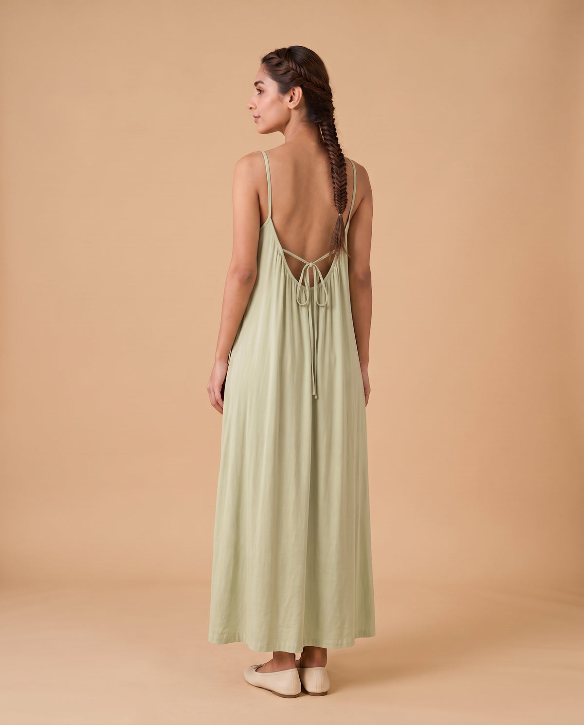 LunaFlow Backless Maxi | Pistachio