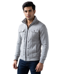 Grey Modern Style Zipper Jacket For Men