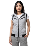 Grey Sleeveless Hooded Zipper