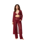 Midnight Maroon Net Lace Dress Set