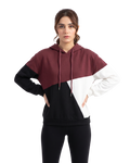 Maroon Black and White Cut and Sew Kangaroo Hoodie