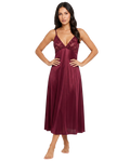 Maroon Grace Silk Maxi Nightdress