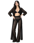 Midnight Black Net Lace Dress