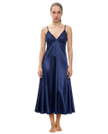 Navy Blue Silk Maxi Nightdress