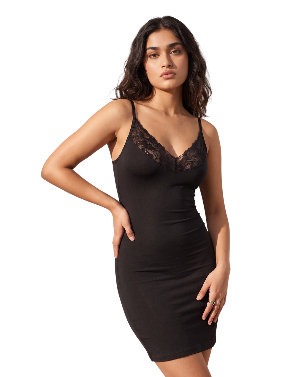 Noir Lace Slip