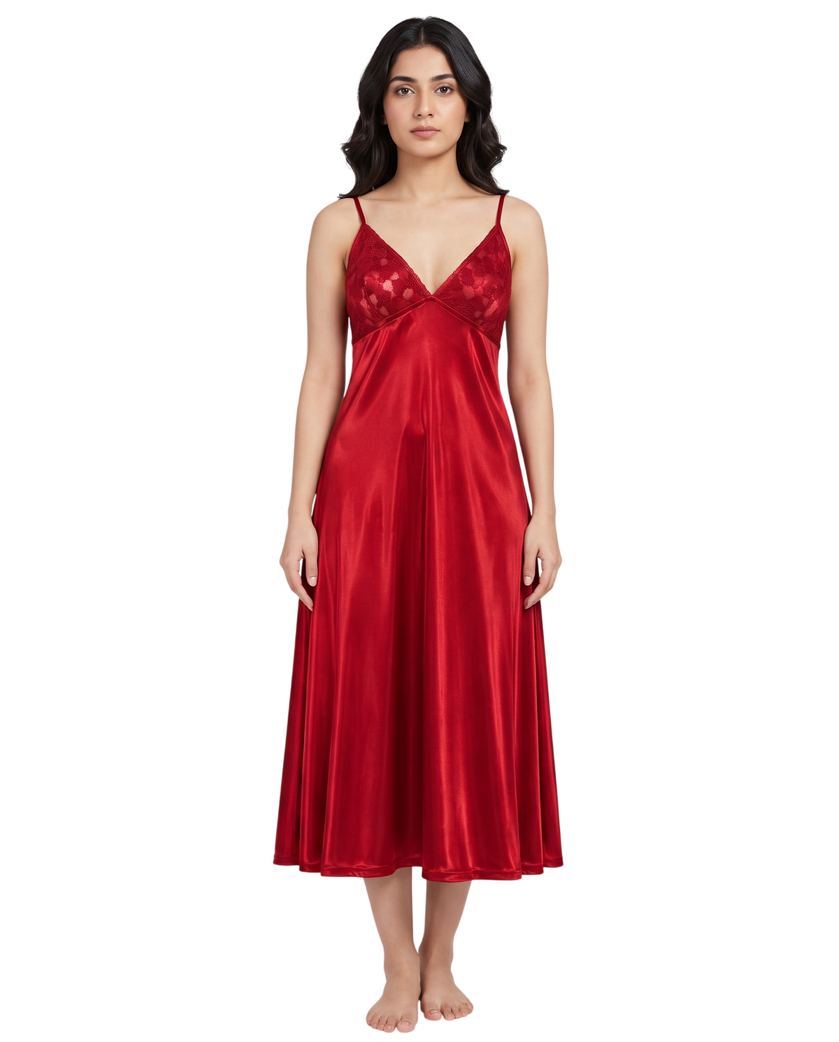 Red Desire Silk Maxi Nightdress