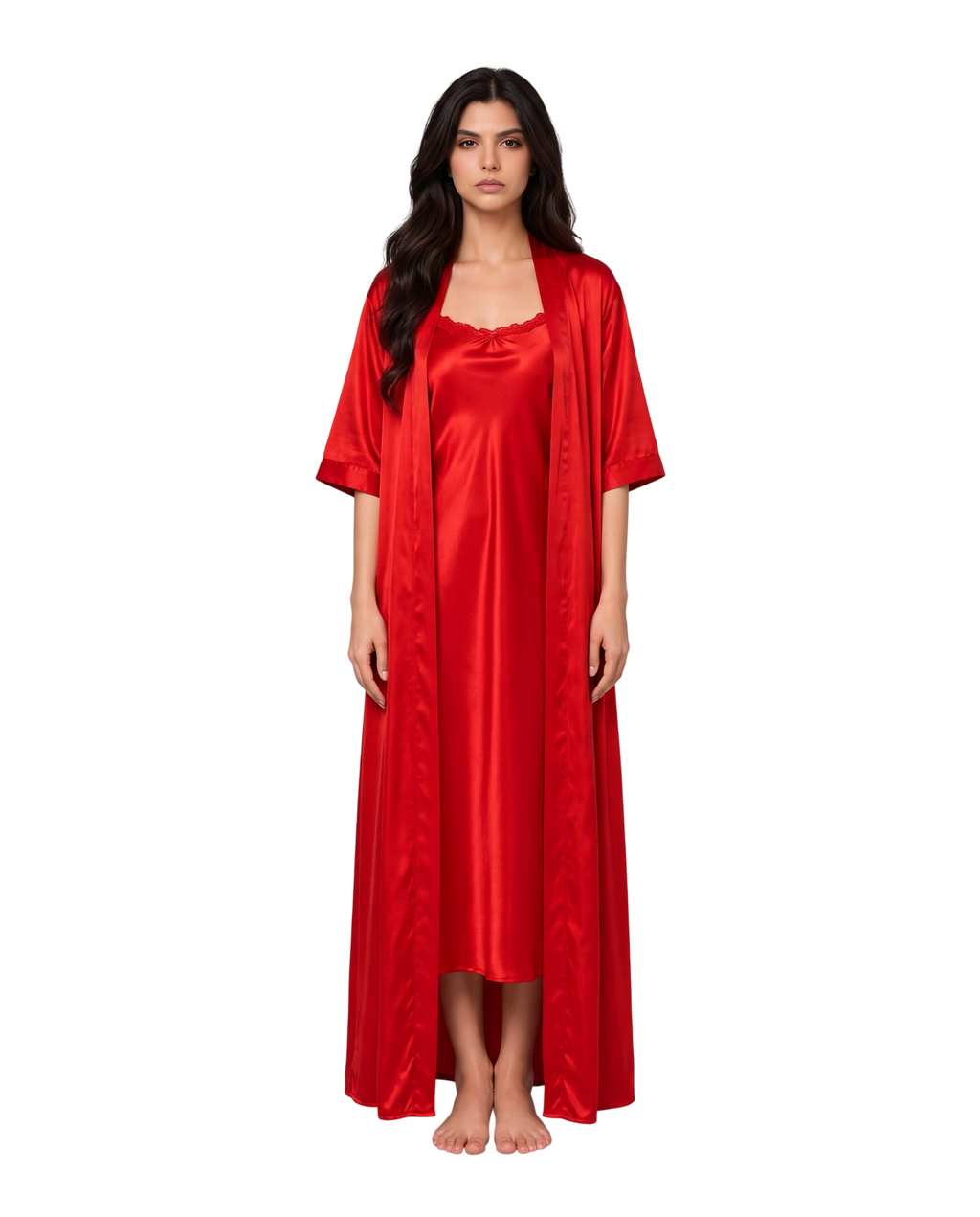 Red Luxe Silk 2-Piece Nightwear Set
