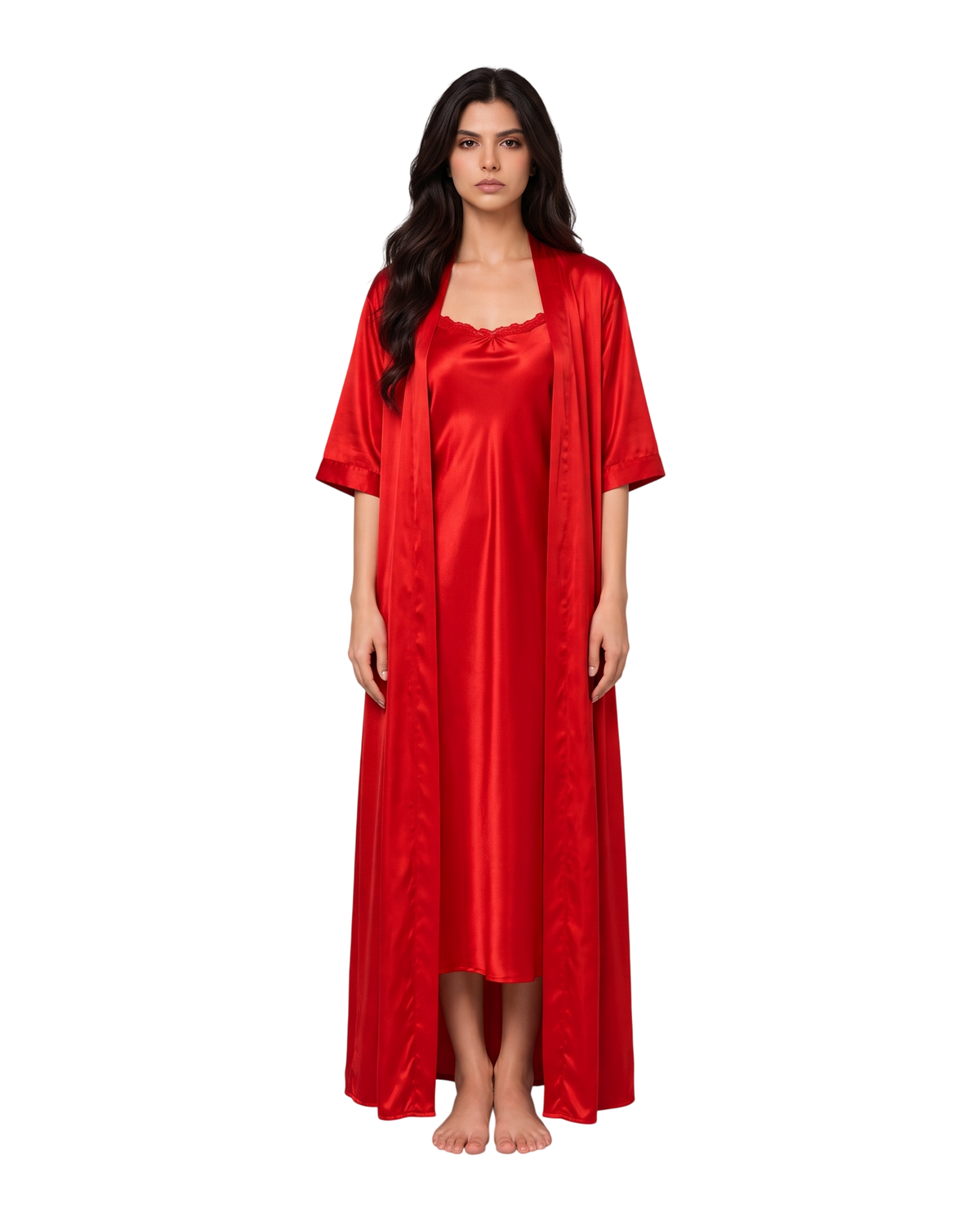 Red Luxe Silk 2-Piece Nightwear Set