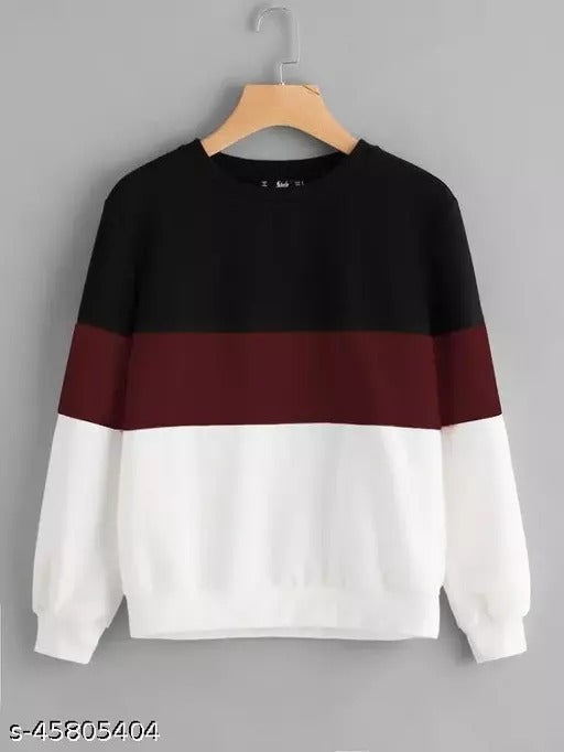 Maroon And White with Black Fiber block Sweatshirt