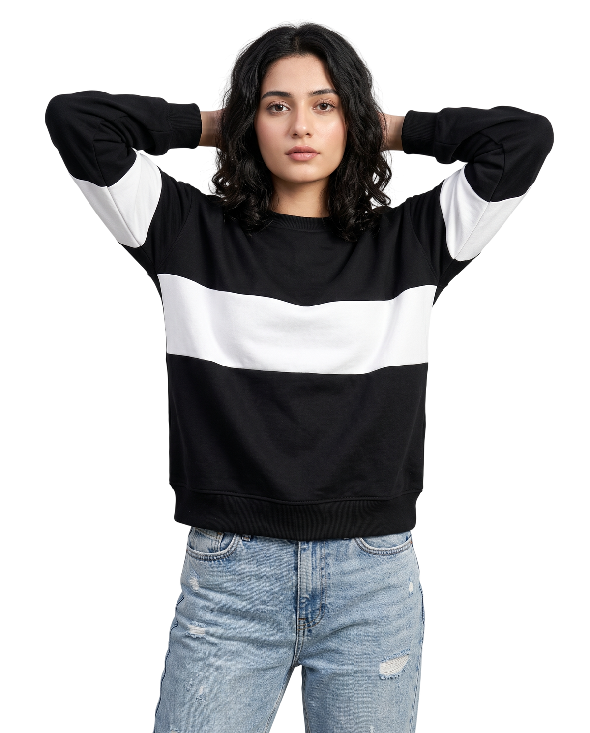 Zebra Black And White Block Sweatshirt