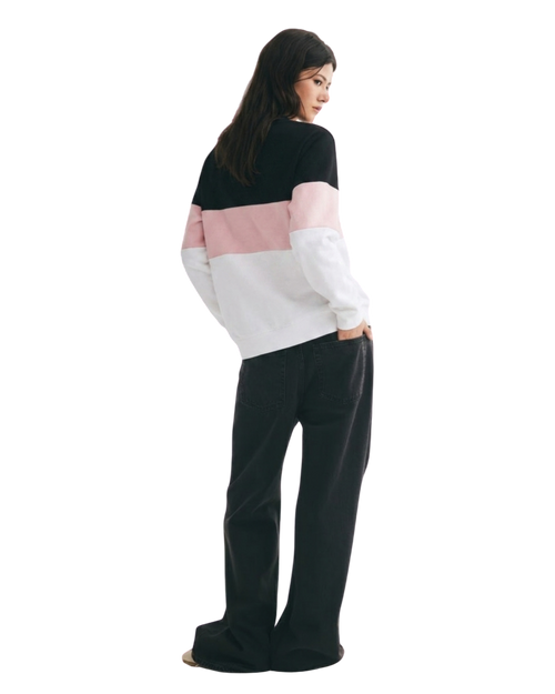 Black Pink And White Block Sweatshirt