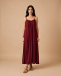 LunaFlow Backless Maxi | Maroon