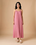 LunaFlow Backless Maxi | Baby Pink