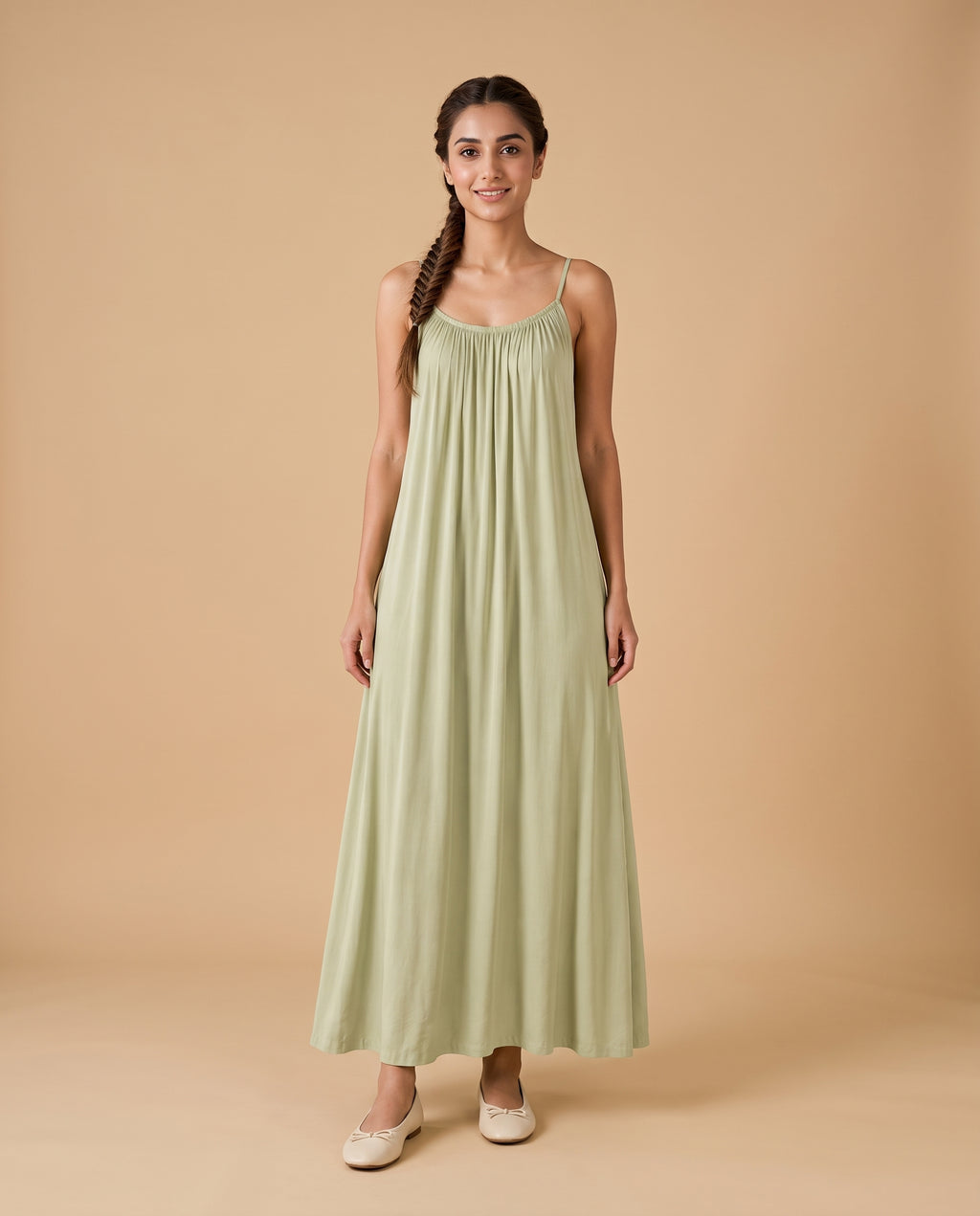 LunaFlow Backless Maxi | Pistachio