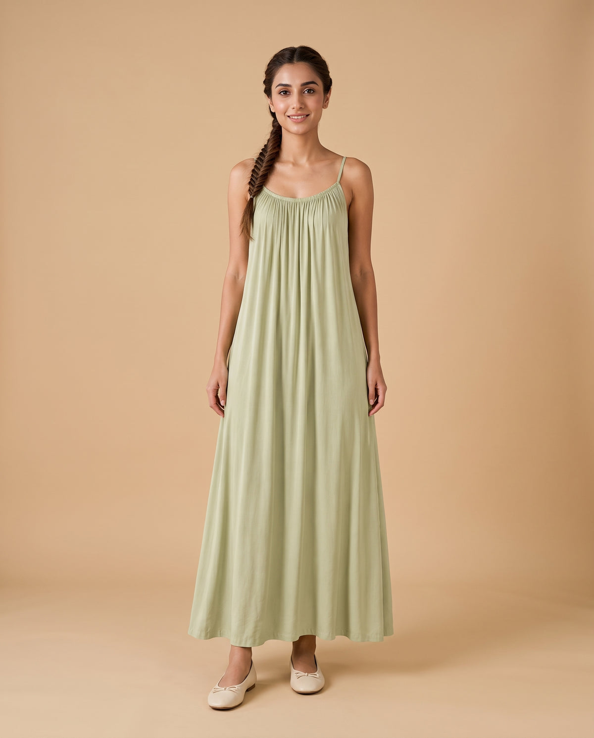 LunaFlow Backless Maxi | Pistachio