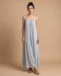 LunaFlow Backless Maxi | Silver Grey
