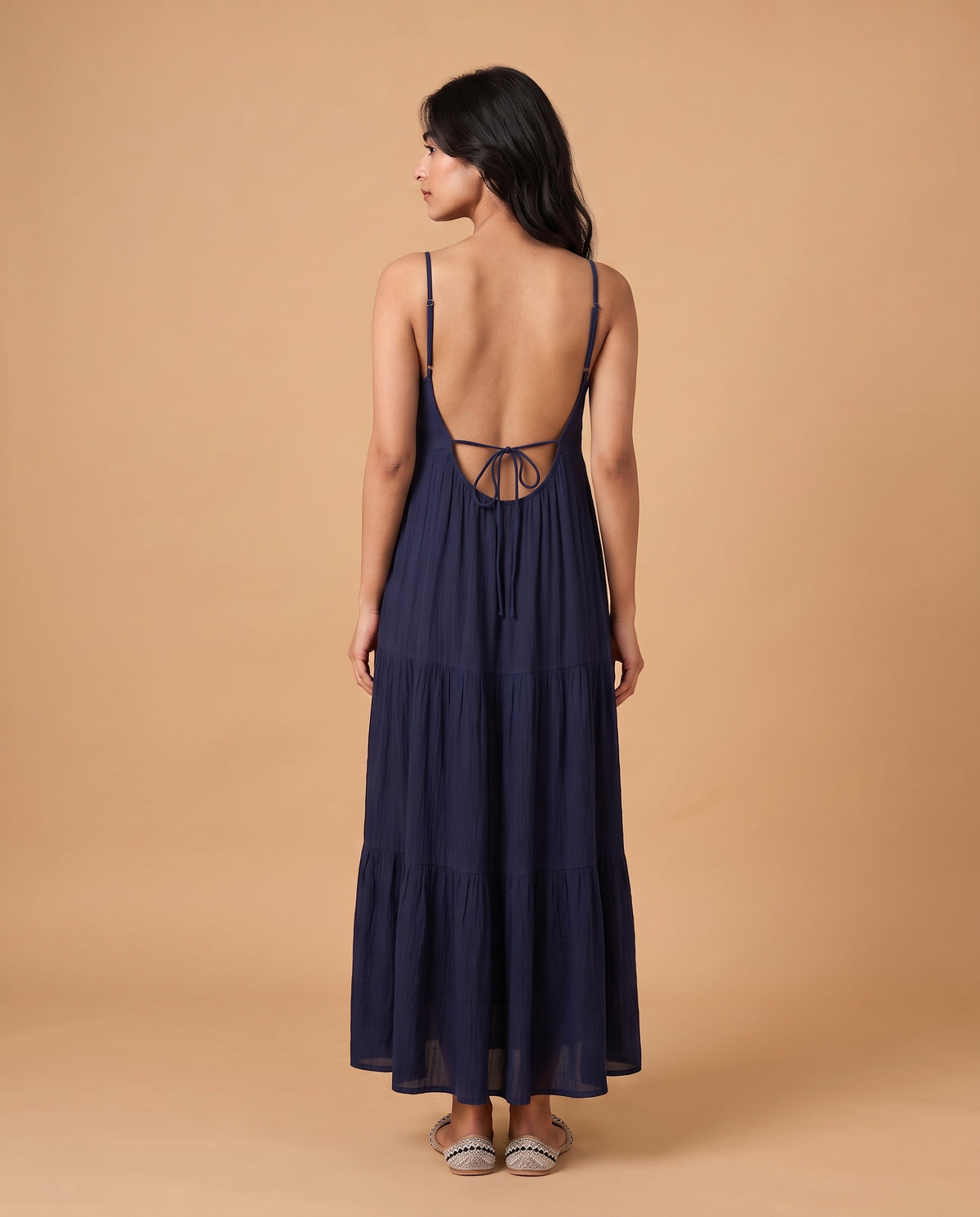 LunaFlow Backless Maxi | Navy Blue